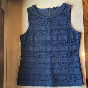 J. Crew Ruffled Blue Tank Top